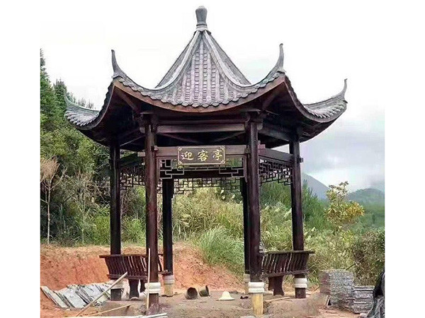 六角古建凉亭